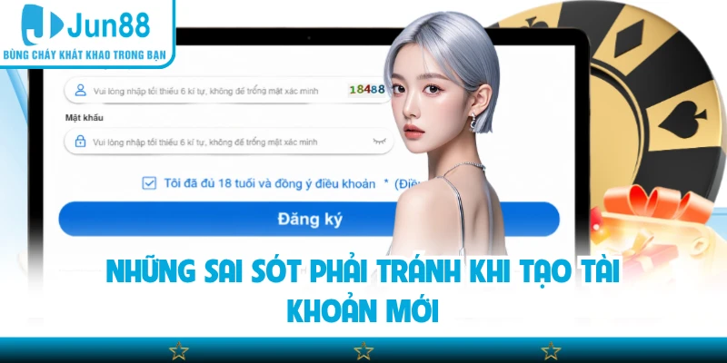 Những sai sót phải tránh khi tạo tài khoản mới